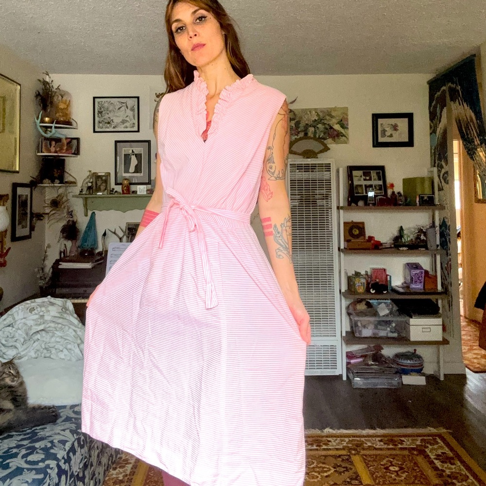 I.imagine & co striped pink and white vintage dress.